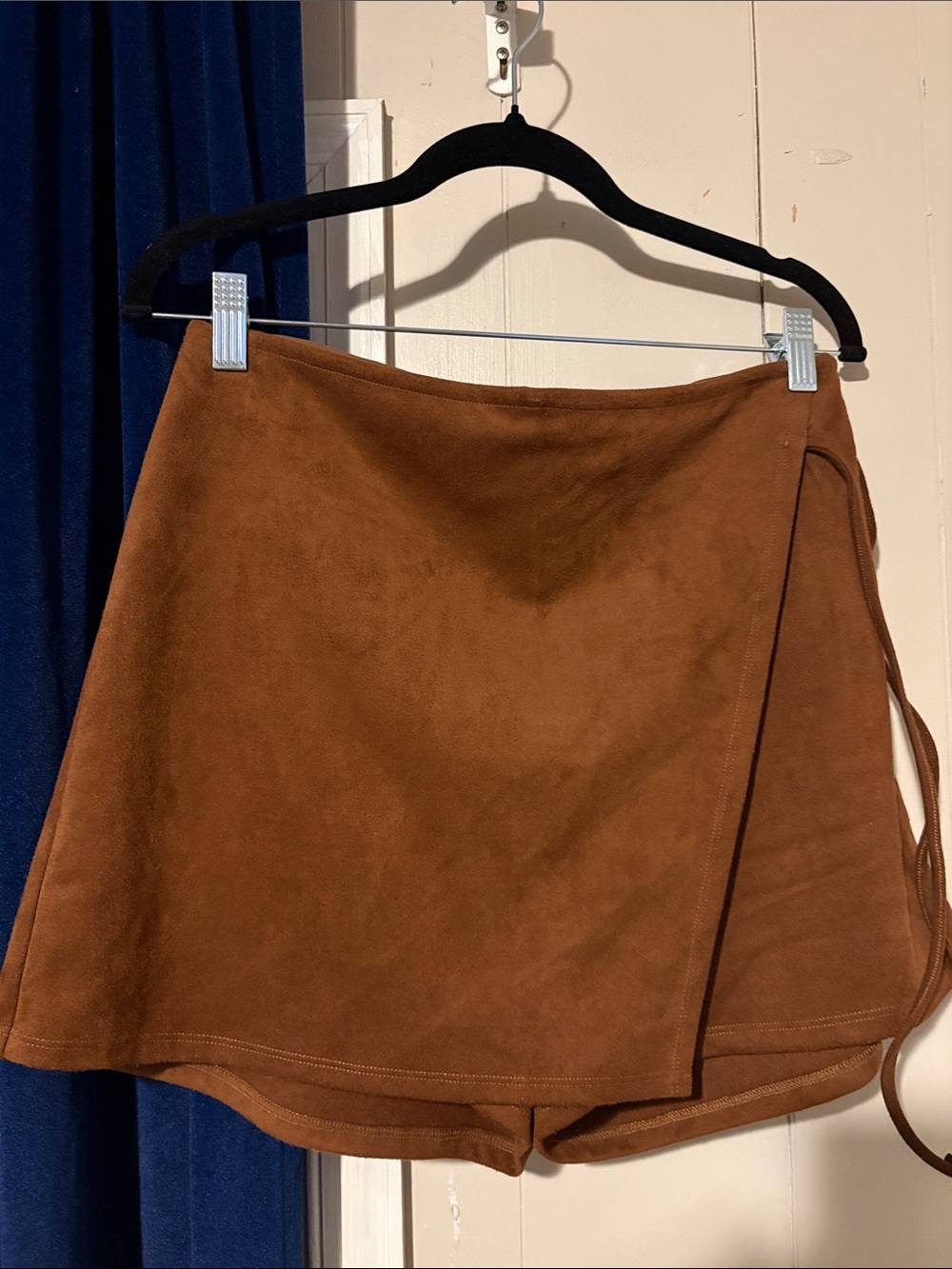 Francesca's Collections Brown Faux Suede Wrap Skort